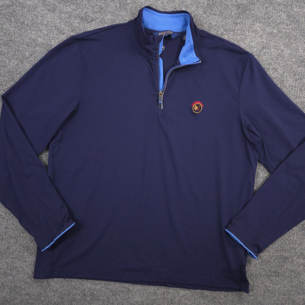 Polo Golf Ralph Lauren Seminole Golf Club 1/4 Zip Mens XL Navy Blue Performance